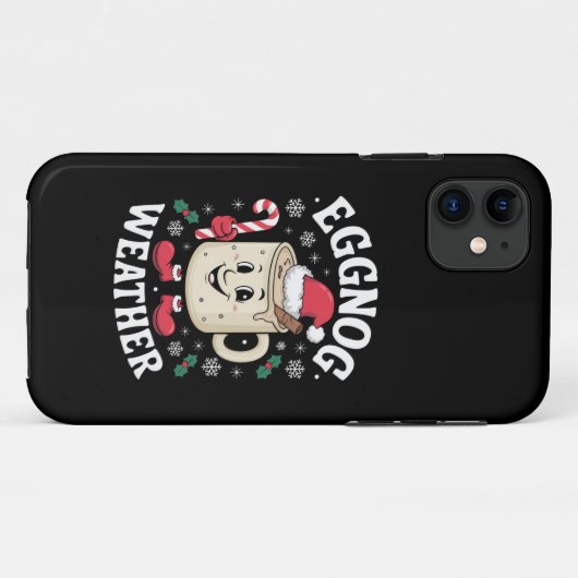 Coques Case-Mate iPhone Eggnow Météo Noël Rétro Noël (Dos (Horizontal))