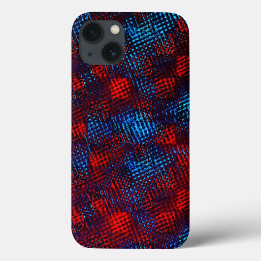 Coques Case-Mate iPhone Égratignures croisées rouges et bleues en carré ou (Verso)