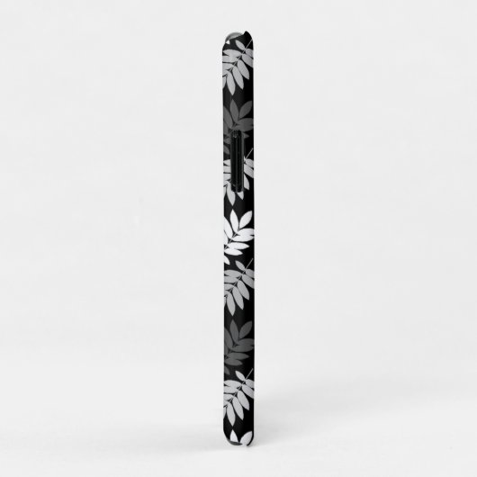 Coques Case-Mate iPhone Elder Leaf Pattern Black White Grey (Dos/Droite)