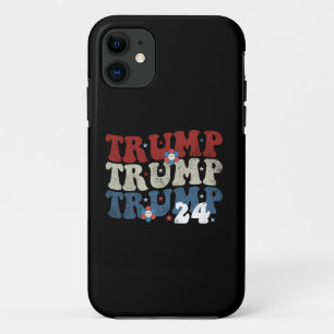 Case-Mate iPhone Case Élection Trump Rétro Groovy Fleur 24 2024