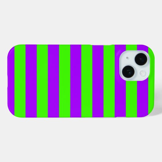 Coques Case-Mate iPhone Électrique Psychédélique violet et arlequin vert (Verso (horizontal))