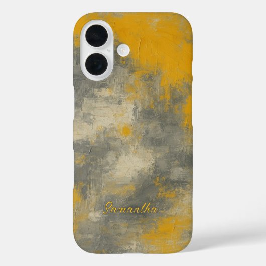Coques Case-Mate iPhone Élégance Boho Abstrait Art Moutarde & Gris (Verso)
