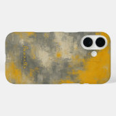 Coques Case-Mate iPhone Élégance Boho Abstrait Art Moutarde & Gris (Verso (horizontal))