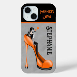 Coque Pour iPhone 15 Élégance Chic : Dame Fashionable Envoyant un Baise