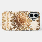Coques Case-Mate iPhone "Élégance de Rose Romantique" (Verso (horizontal))