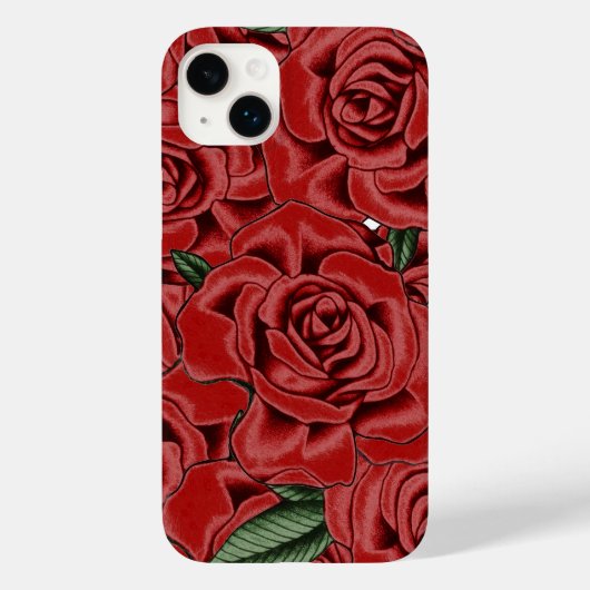 Coques Case-Mate iPhone Élégance de Rose Rouge (Verso)