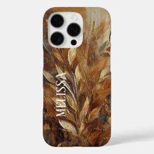 Coques iPhone 16 Pro Élégance des Tons Terreux Dorés en Acrylique avec