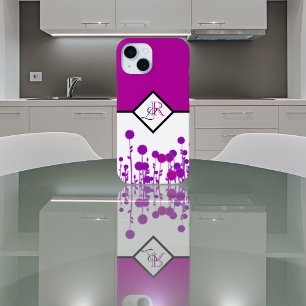 Coque Pour iPhone 15 Élégance en fleurs : monogramme personnalisé