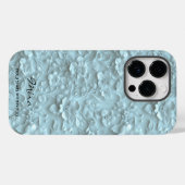 Coques Case-Mate iPhone Élégance Fleurie Bleue Douce avec Gaufrage (Verso (horizontal))