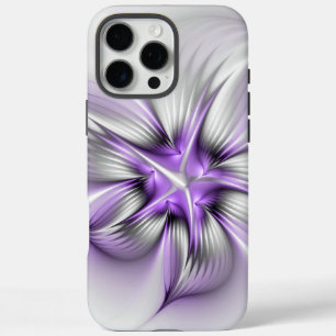 Coques iPhone 16 Pro Max Élégance florale Art Abstrait Violet Fractal moder
