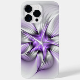 Coque Pour Pour iPhone 14 Pro Max Élégance florale Art Abstrait Violet Fractal moder