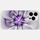 Coques Case-Mate iPhone Élégance florale Art Abstrait Violet Fractal moder (Verso (horizontal))