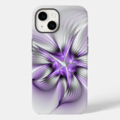Coques Case-Mate iPhone Élégance florale Art Abstrait Violet Fractal moder (Verso)