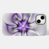 Coques Case-Mate iPhone Élégance florale Art Abstrait Violet Fractal moder (Verso (horizontal))