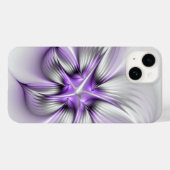 Coques Case-Mate iPhone Élégance florale Art Abstrait Violet Fractal moder (Verso (horizontal))