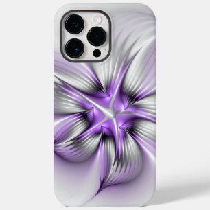 Coque Pour Pour iPhone 14 Pro Max Élégance florale Art Abstrait Violet Fractal moder