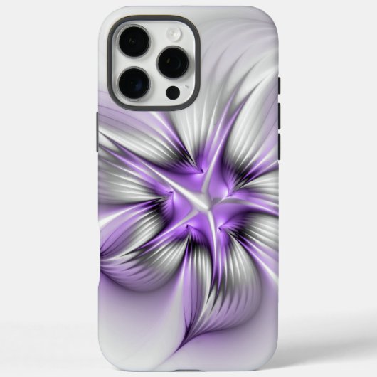 Coques Case-Mate iPhone Élégance florale Art fractal violet abstrait moder (Verso)