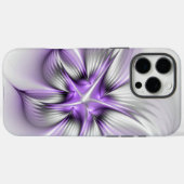 Coques Case-Mate iPhone Élégance florale Art fractal violet abstrait moder (Verso (horizontal))