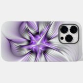 Coques Case-Mate iPhone Élégance florale Art fractal violet abstrait moder (Verso (horizontal))