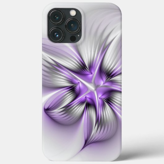 Coques Case-Mate iPhone Élégance florale Art fractal violet abstrait moder (Verso)