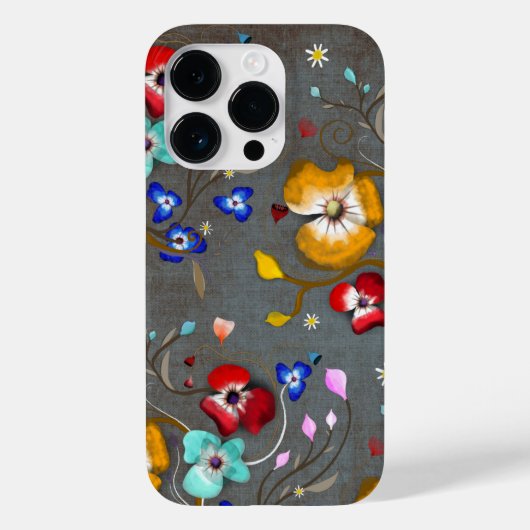 Coques Case-Mate iPhone Elégance florale comestible bleu gris rupydetequil (Verso)