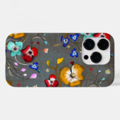 Coques Case-Mate iPhone Elégance florale comestible bleu gris rupydetequil (Verso (horizontal))