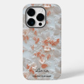 Coques Case-Mate iPhone Élégance Florale en Relief Peach et Blanc (Verso)