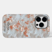 Coques Case-Mate iPhone Élégance Florale en Relief Peach et Blanc (Verso (horizontal))
