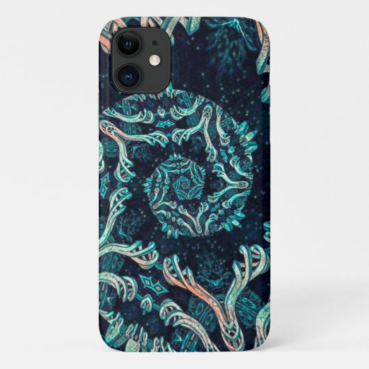 Coques Case-Mate iPhone Élégance fractale foncée (Dos)