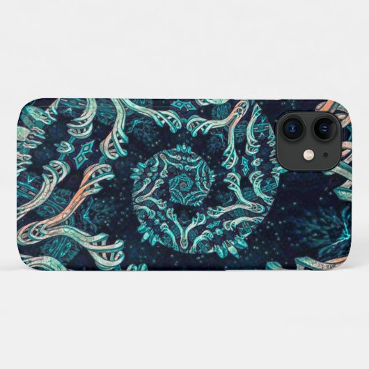 Coques Case-Mate iPhone Élégance fractale foncée (Dos (Horizontal))