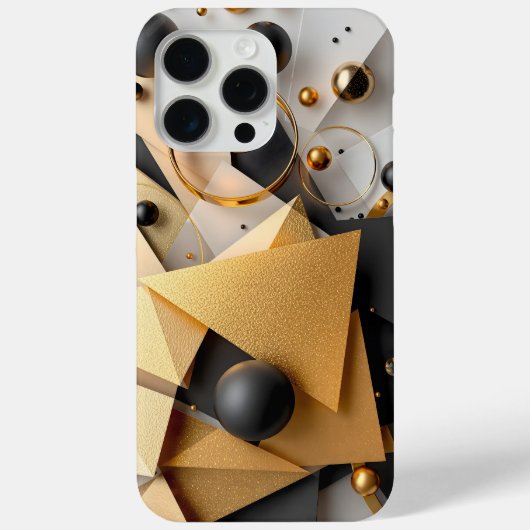 Coques Case-Mate iPhone Elégance géométrique or et noir (Verso)