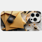 Coques Case-Mate iPhone Elégance géométrique or et noir (Verso (horizontal))