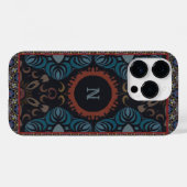 Coques Case-Mate iPhone Élégance intemporelle Tissu traditionnel Monogramm (Verso (horizontal))