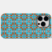 Coques Case-Mate iPhone Elégance moderne Bleu Orange Blanc Azulejos Carrel (Verso (horizontal))