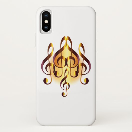 Coques Case-Mate iPhone Elégance Musical Coeur Design Blanc (Dos)
