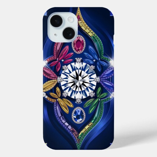 Coques Case-Mate iPhone Élégance opulente : Gravé de diamants et de pierre (Verso)