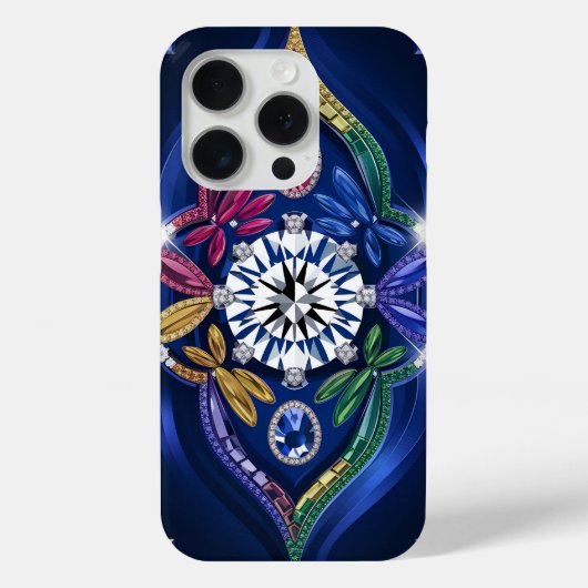 Coques Case-Mate iPhone Élégance opulente : Gravé de diamants et de pierre (Verso)
