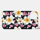 Coques Case-Mate iPhone Elegance pattern with narcissus flowers (Verso (horizontal))