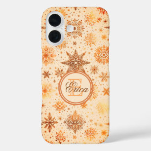 Coques iPhone 16 Élégance rayonnante de flocon de neige doré
