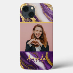 Case-Mate iPhone Case Elégance violet et or brillant photo
