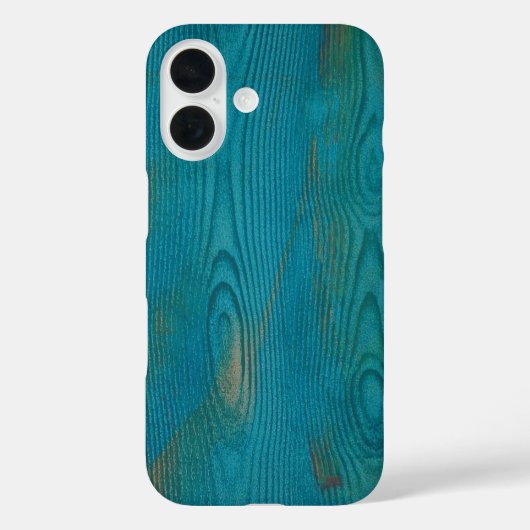 Coques Case-Mate iPhone Élégant Abstrait grain de bois Texture bleu Turquo (Verso)