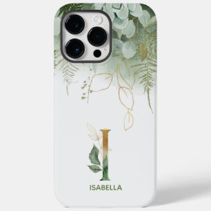 Coque Pour Pour iPhone 14 Pro Max Élégant Alphabet I Vert Fern