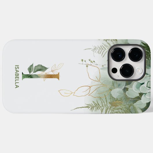 Coques Case-Mate iPhone Élégant Alphabet I Vert Fern (Verso (horizontal))