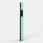 Coques Case-Mate iPhone Elégant Aqua Chevron Stripes (Dos/Droite)