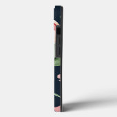 Coques Case-Mate iPhone Elégant Aquarelle Blush Navy Monogramme Floral (Verso / Gauche)