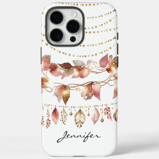 Coques iPhone 16 Pro Max Elégant aquarelle Boho Indian Leaf iPhone