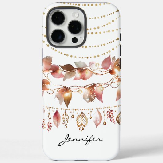 Coques Case-Mate iPhone Elégant aquarelle Boho Indian Leaf iPhone (Verso)