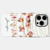 Coques Case-Mate iPhone Elégant aquarelle Boho Indian Leaf iPhone (Verso (horizontal))