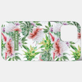 Coques Case-Mate iPhone Elégant Aquarelle Botanique Nom floral (Verso (horizontal))