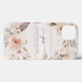 Coques Case-Mate iPhone Élégant aquarelle florale Foliage Monogramme rusti (Verso (horizontal))